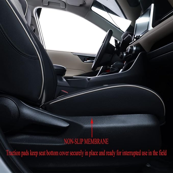 EKR Rav4 Seat Covers Custom Fit for Toyota Rav4 (Hybrid) SE/XSE & (PHEV) GR Sport 2026,Waterproof Car Seat Cover Full Set for SUV,Factory-Style Interior Upgrade,Faux Leather(Black/Gray)