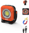 SUNREI 1300LM LED Magnetic Work Light with Stepless Dimming, 7800mAh COB Mechanic Flashlight, IPX65 Recharge Floodlight with Hook, 300° Rotate Job Site Lighting for Car Repairing, Camping, Working