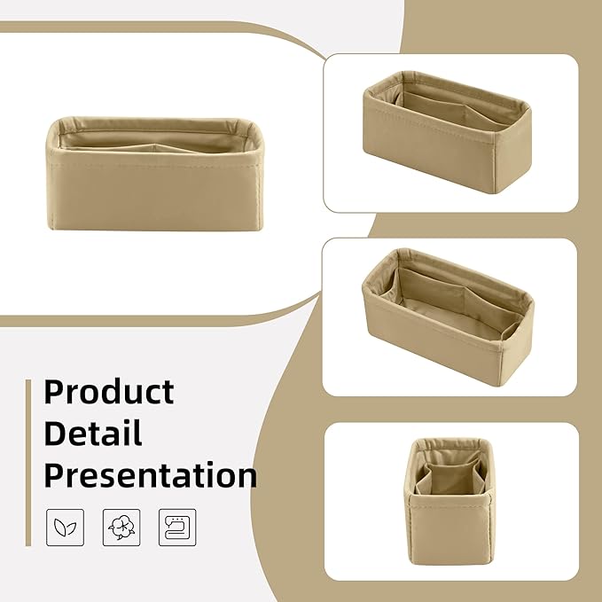 DGAZ Silk Purse Organizer Insert Fits LV Speedy 16/20/25/30/35/40/45 bags，Silky Smooth Bag Organizer，Luxury Handbag & Tote Shaper(S2 trench,SP16)