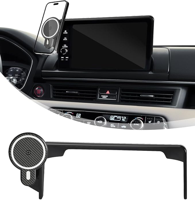 PZK Car Phone Mount for Honda HRV 2023-2026 /CRV 2023-2026/ Honda Pilot 2023-2026 Accessories 7/9-inch Screen 360° Rotation 15W Fast Wireless Charger HRV CRV Car Phone Holder Not Affect Air Vent