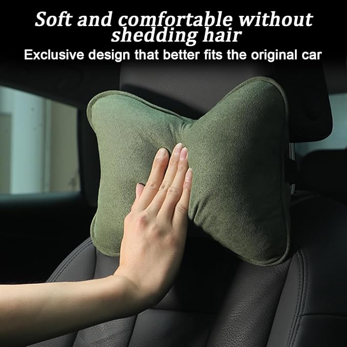 Car Neck Pillow, Soft Comfortable Memory Foam Auto Headrest Pillow Cushion with Adjustable Strap, Breathable Ergonomic Design Car Neck Pain Relief Cushion, Universal for Vehicles (Blue)