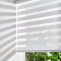 Persilux Zebra Blinds for Windows, Cordless Roller Shades for Windows Room Darkening Roller Blinds (31.5" W x 72" H, White) Light Control for Day and Night Sheer Shades for Home and Bedroom