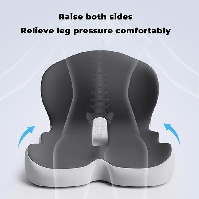 Back and Seat Cushion, Soothe+Cushion,Car Seats with Lumbar Support,Memory Foam Non Slip Skin with Back Support for Office Chair, Car (Color Matching C)