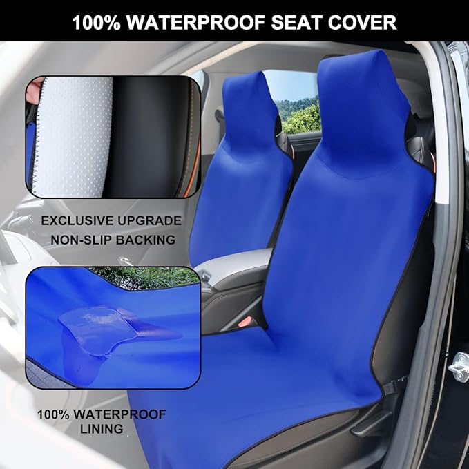 INFANZIA Premium Waterproof Seat Cover Towel Protector Neoprene Universal Fit, Upgraded 100% Washable & Removable Non-Slip Sweat Carseat Towel Covers, Perfect for Gym/Yoga/Workout（Royal Blue,1PCS