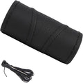 O SHI CAR 15 Inch 3D Universal Artificial Leather Steering Wheel Cover Stitch On Wrap with Needle & Thread Non-Slip Black