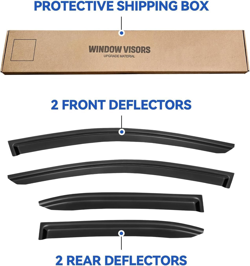 Window Visors Rain Guards Shield for 2019-2025 Toyota Corolla Sedan, Out-Channel Window Vent Wind Deflectors Visors Shades for 19-25 Corolla Sedan