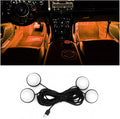 BESULEN Car Interior LED Lights, Automotive Ambient Neon Light Kit with USB Port, Car Accessories, Gifts for Men and Women, 4 in 1 Decoration Lights for Car, Garden, Home, Party（Orange）