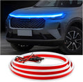 Car Hood Light Strip, 59 Inches Flexible DRL Dynamic Scan Start up Hoodbeam Kit, Waterproof 12V LED Headlight Strips Engine Cover Decoration, Exterior Car Accessories