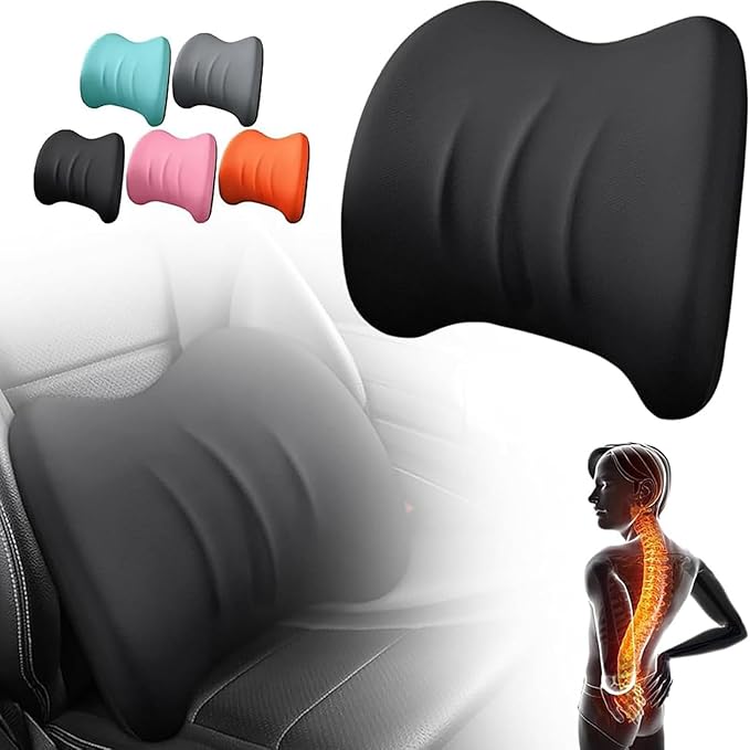 Car Headrest & Lumbar Support Cushion for Toyota RAV4 2012-2024, Ergonomic Car Seat Headrest Memory Foam Neck and Back Pillow Kit Breathable Removable for Driving Fatigue Relief,C/Blue