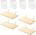 Shelves for PegBoard, Pine Wooden Pegboard Shelf Wall Organizer, Wooden Board for Walls Home, Garage Tool Storage, Office Organization, Kitchen, Craft Room,4 Pack