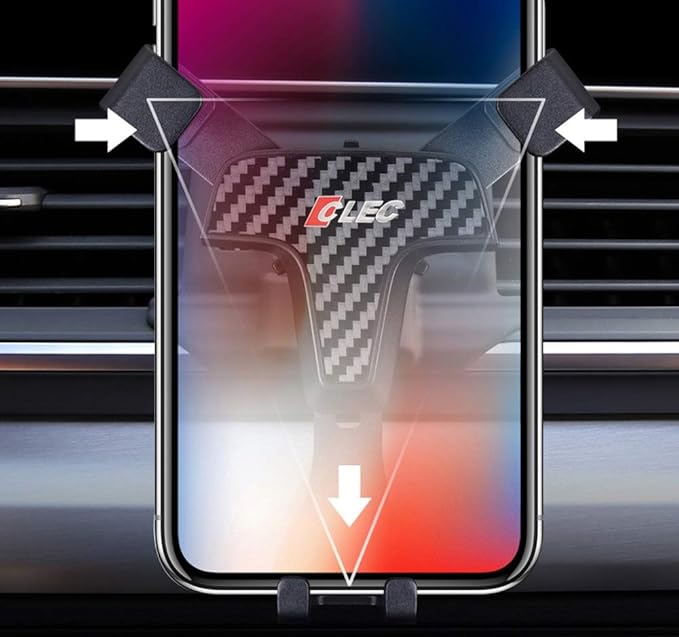 iJDMTOY Smartphone Gravity Holder w/Exact Fit Clip-On Dash Mount Compatible with 2017-up Audi A4 A5 (Won't Occupy Air Vent Opening)