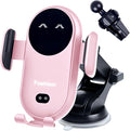 Wireless Car Charger, Auto-Clamping 3-in-1 Phone Mount - 15W/10W/7.5W Fast Charging Car Accessories Compatible with iPhone 16/15/14/13/12/11/Xs/XR, Samsung S23 Ultra/S22/S21/S20/S10+/S9(Pink)