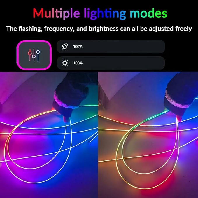 Interior Car Strip Lights Dreamcolor Acrylic Car Decorative Lights with APP Control Multicolor Internal Lighting Kit Music&DIY Function Ambient Fiber Optic Strip LEDs