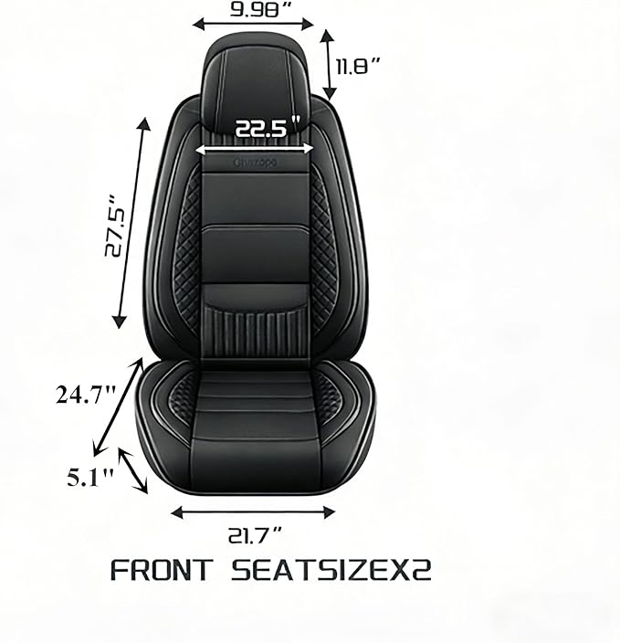 Chezope Leather Seat Covers, Beige Car Seat Covers Front Pair, Breathable Car Seat Protectors, Wear-Resistant Car Accessories, Universal Fit for Most Cars,SUVs Truck (Beige-Diamonds, Front Pair)