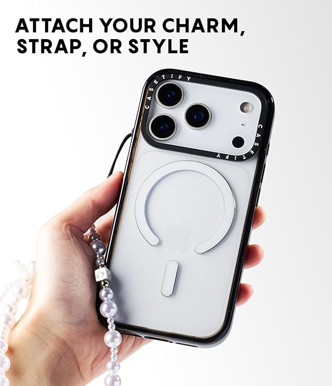 CASETiFY Impact iPhone 17 Pro Case [Slim/Compatible with Magsafe / 8.2 ft. 4X Military Grade Drop Protection] - Jaguar - Clear Black