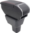 YJYWZH Armrest Box for Nissan Almera Versa 2020-2024 Car Center Storage Box Hand Centre Consoles Cup Holder Arm Rest Double-Layer Black Accessories
