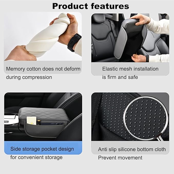 1 Pack Car Center Console Cover Custom Fit for Alfa Romeo Stelvio 2017-2021 2022, Leather Memory Foam Armrest Cushion Protector, Anti-Scratch Durable Armrest Pad,Red