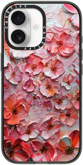 CASETiFY Impact iPhone 17 Case [Slim/Compatible with Magsafe / 8.2 ft. 4X Military Grade Drop Protection] - Barcelona Flower Rose Garden - Clear Black