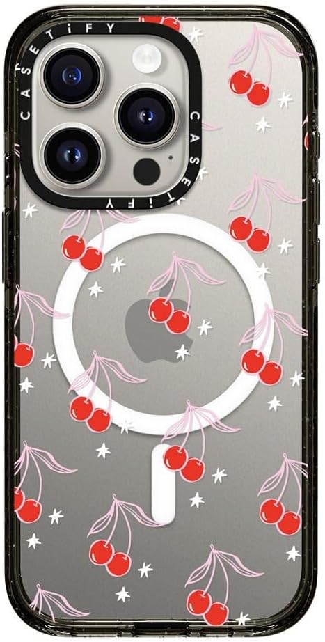 CASETiFY Impact iPhone 15 Pro Case [Slim/Compatible with Magsafe / 8.2 ft. 4X Military Grade Drop Protection] - Sweet Days - Clear Black