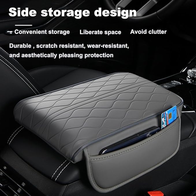 1 Pack Car Center Console Cover Custom Fit for Toyota Grand Highlander Hybrid 2024-2025, Leather Memory Foam Armrest Cushion Protector, Anti-Scratch Durable Armrest Pad,Coffee Brown