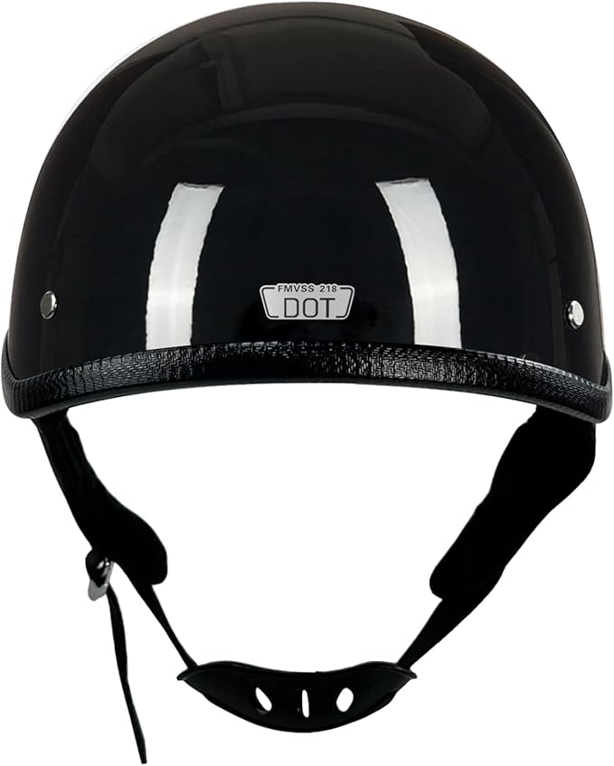 Adult Unisex Black Half Motorcycle Helmet, DOT Approved, for Chopper Moped Scooter Motorbike Electric