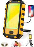 LED Rechargeable Magnetic Work Light 40W 1500Lumens, Hanging Hook 4 Lighting Modes, Job Site Lighting for Car Repairing, Camping, Hunting, and Hurricane(Orange)
