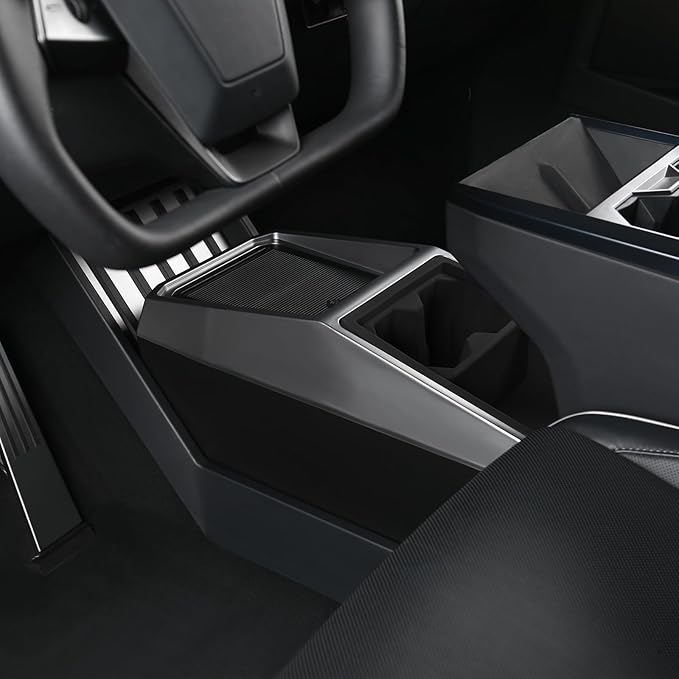 Floor Center Console Organizer for Tesla Cybertruck 2024 2025,Custom Fit Multifunctional Storage Box for 2024 2025 Cybertruck Accessories，Center Console Storage with Cup Holder