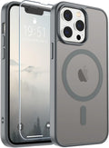 SUPFINE Magnetic for iPhone 13 Pro Max Case (Compatible with MagSafe) (Military Grade Drop Protection) Slim Translucent Matte Shockproof with Anti-Fingerprint Phone Case,Gray
