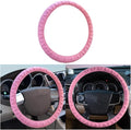 Car Steering Wheel Cover, Anti-Slip Soft Silicone Automotive Steering Wheel Protector, Comfortable Vehicle Steering Wheel Protective Accessories, Universal for RV, SUV, Truck (Pink)