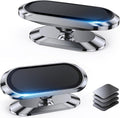 【2-PACK】Magnetic phone holder for car, [ Super Strong Magnet ] [ with 4 Metal Plate ] iPhone Magnetic car mount for cell phone, [ 360° Rotation ] Universal Dashboard adhesive Car Magnetic Phone Mount