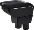 AULPHIKE Compatible with Nissan Versa Armrest 2012-2019 Car Center Console Organizer Armrests Double Door Storage with USB Ports（Black Style）