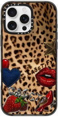CASETiFY Impact iPhone 16 Pro Max Case [Slim/Compatible with Magsafe / 8.2 ft. 4X Military Grade Drop Protection] - Patched Cheetah - Clear Black