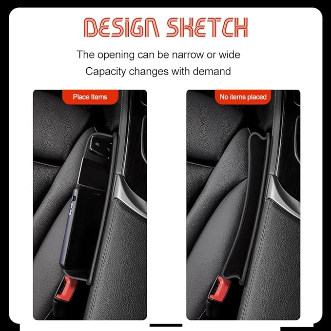 ASUBHA Car Seat Gap Filler Organizer, Car Seat Storage, Center Console Organizer with Card Slots, Automotive Interior Accessories in Between Cars Seat Catcher for Phone, Keys and Small Items
