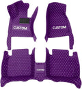 Custom Car Floor Mats Custom Logo/Pattern for SUV Van Truck Sedan Coupe Car Mats Full Surrouded Floor Mat All Weather Waterproof and Anti-Slip Protection Car Floor Liners(Purple)