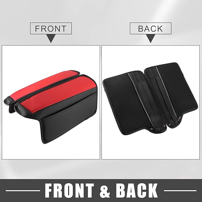 Car Center Console Armrest Cushion Soft Pad Arm Rest Cover Support Black Red for Nissan Rogue 2021 2022 2023 (Pack of 2)