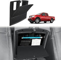Muslogy Center Console Hidden Organizer Compatible with 2005-2021 Nissan Frontier Accessories One-Touch Armrest Hidden Storage Box Middle Console Insert Secret Organizer Compartment ABS Material