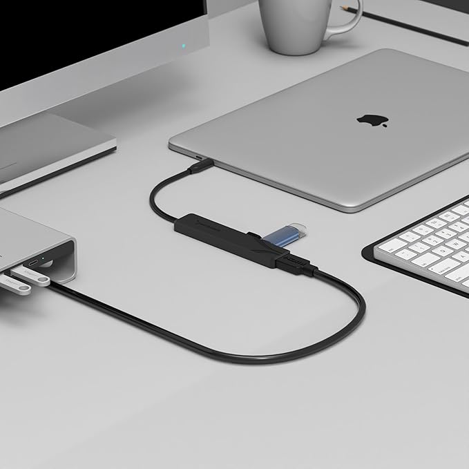 SABRENT USB C Hub, USB C to HDMI 4K@60Hz, Type C Hub Multiport Adapter, 100W Power Delivery, Compatible with MacBook, Laptop (HB-TC5P)