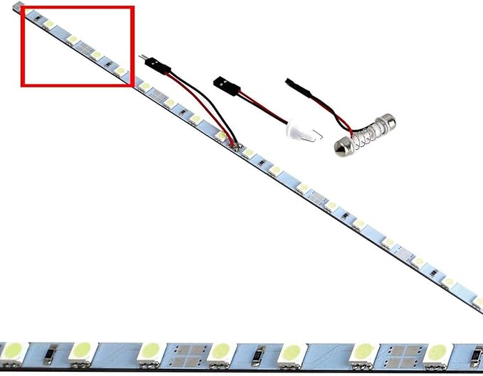 iJDMTOY 18-SMD-5050 LED Strip Light Compatible with Car Trunk Cargo Area or Interior Illumination, Ice Blue