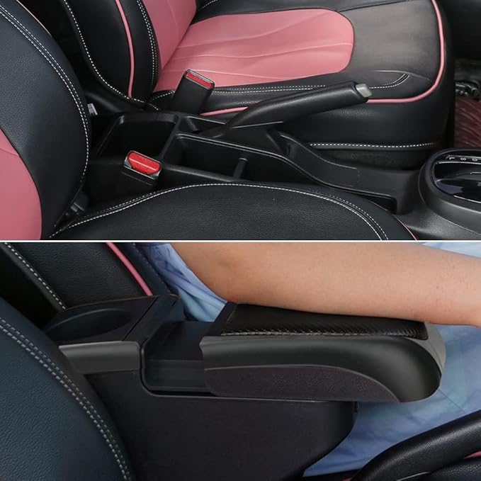 AULPHIKE Compatible with Ford Focus Armrest 2 Mk2 2005-2011 Center Console Organizer Armrests Double Layer Storage Space with USB Ports