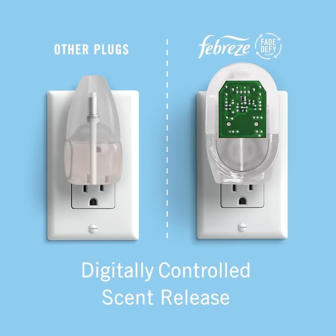 Febreze Odor-Fighting Fade Defy PLUG Air Freshener Refill, Mediterranean Lavender, (2) .87 fl. oz. Oil Refills