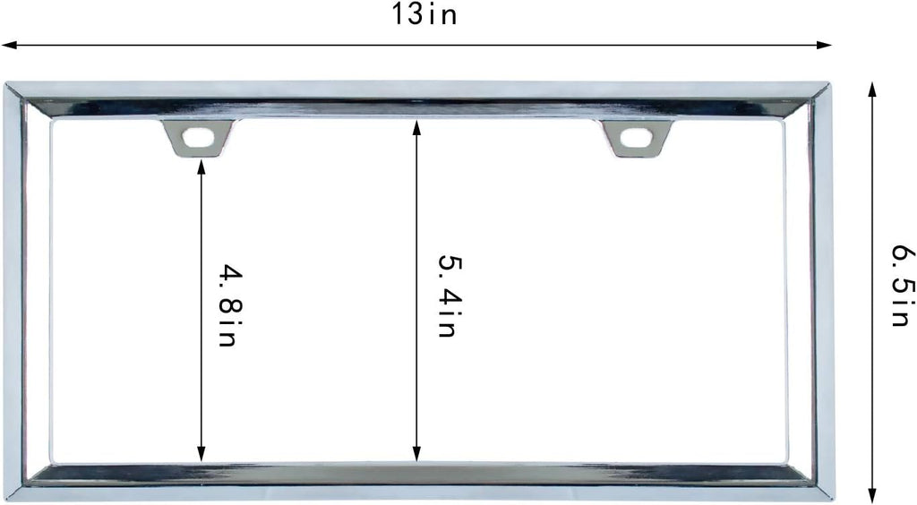 3D Chrome License Plate Frames, Pure Zinc Alloy Metal (Triangle Pattern)
