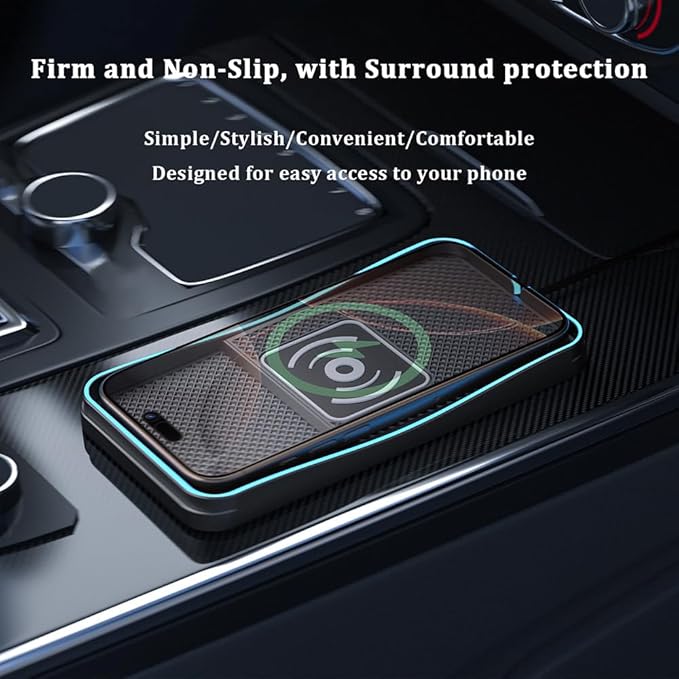 Car Wireless Charger Pad for Lexus UX 2019-2025, Type-C/USB 20W Fast Wireless Car Charger Pad Non-Slip Cordless Charging Mat,A-30cm Cable Type-C Plug