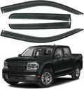 4PCS Window Rain Guards Fit for 2022 2023 2024 2025 Ford Maverick XL XLT Lariat, Smoke Tinted Side Window Visors Wind Deflectors, Outside Mount Side Vent Shades Shields
