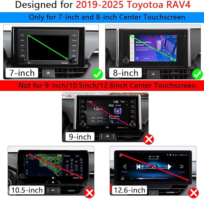 Car Magnetic Phone Mount for Toyota RAV4 2019-2025 [ 7/8 inch Touch Screen ] Auto Interior Accessories Best Cellphone Holder Mobile Cradle Cell Phones Navigation Charging Screen Stand Accessory