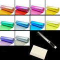 LED LIGHT 12 by 48 inches Self Adhesive Shiny Chameleon Headlights Tail Lights Fog Lights Films,Film Sheet Sticker,Tint Vinyl Film with Gift Knife and Hand Tool (Fluorescence Yellow)