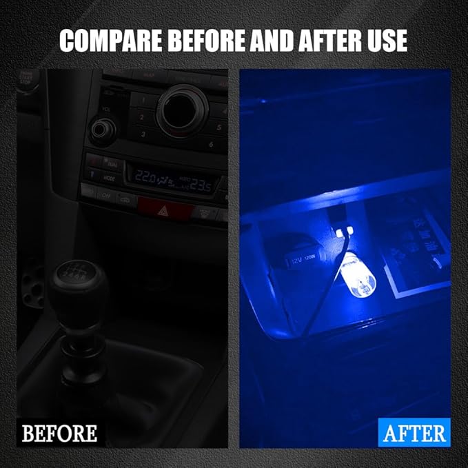 USB LED Car Interior Atmosphere Light, Auto Interior Lights, Plug-in USB Automotive Light, Universal Portable Auto Ambient Lighting Kit Car Accessories for Cars, Bedroom, Hallway (Blue)