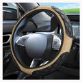 15 Inch Car Steering Wheel Covers with Double Colors,Non-Slip Leather Steering Wheel Cover for Protecting Steerings Wheels,Universal Cars Decorations Car Wheels Cover (Beige)