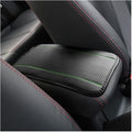 Ziciner Car Center Console Armrest Pad, 12.6X 7.2 Inch PU Leather Waterproof Auto Armrest Seat Box Cover Protector, Universal Car Interior Accessories (Black & Green)