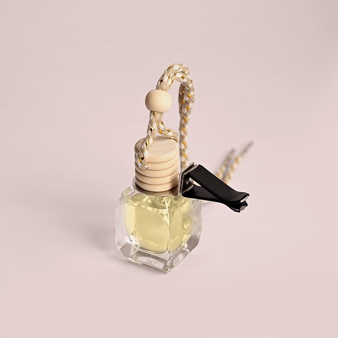 Llum Grapefruit Hanging Car Air Freshener – Luxury Automotive Perfume Diffuser 10ml (0.34 fl oz), Long-Lasting Fragrance, Alcohol-Free Non-Toxic Car Scent, Glass Bottle With Wood Cap & AC Vent Clip