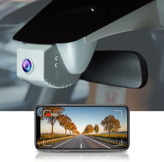 Fitcamx 4K Dash Cam Suitable for Honda Civic 2022-2026 & Type R Si (Grey Cover), OEM Factory Look, 2160P UHD Video, Built-in WiFi & APP, Loop Recording, G-Sensor, Night Vision, Plug & Play, 64GB Card